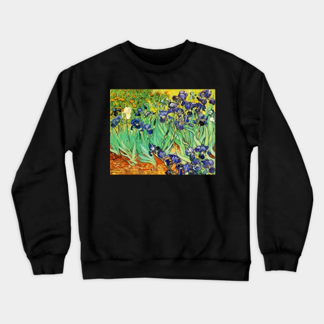 Vincent Van Gogh Purple Irises at St. Remy Crewneck Sweatshirt by PixDezines